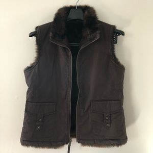 Old Navy Reversible Faur Fur Vest One Side